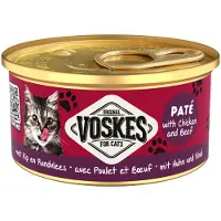 Voskes Paté med kylling og oksekød vådfoder til katte