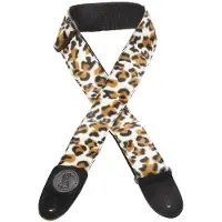 Levys Leathers Levy's l?der 2" imiteret pels leopardprint guitarrem med ?gte l?der ender; (MSSF8-LYX)