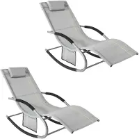 SoBuy Sammenklappelig Havesofa Grå 2-pak