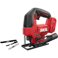 Skil Akku stiksavskokkebørsteløs 3421CA BODY 20V Max Li + 3x savklinger (til træ, til metal, buet) + støvsugeradapter + unbrakonøgle