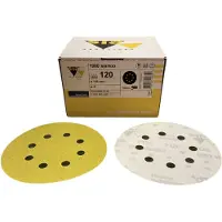 Tyrolit Papirrondel med velcro Ø125 8 huller 1960 K120 træ - (100 stk.)