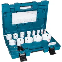 Makita hole saw set - for wood plastic aluminium steel - 16 pieces