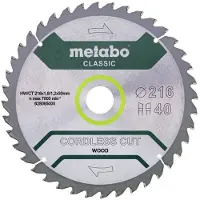 Metabo 628065000, Træ, 21,6 cm, 3 cm, Høj-hastighed stål (HSS), 1,8 mm,