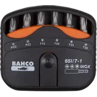 Bahco 1/4´´ Phillips/pozidriv/torx Skruetrækkerbitsæt 7 Enheder