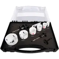 Makita hole saw set - for wood metal plastic aluminium non-ferrous metal plywood steel softwood hardwood copper brass mild steel plasterboard - 6 pieces