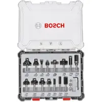 Bosch Professional 2607017471 15-stycke Set Wood Router Bit Set för 6mm Shank Router