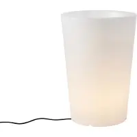 QAZQA Udendørs gulvlampe hvid 60 cm blomsterpotte IP44 - Verano