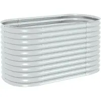 vidaXL Forhøjet Plantekasse Galvaniseret Stål Farvet - Sølv / 160 x 80 x 81 cm