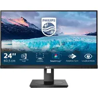 Philips S-line 242S1AE - LED-skærm - 24 - 1920 x 1080 Full HD (1080p) @ 75 Hz - IPS - 300 cd/m² - 1000:1 - 4 ms - HDMI, DVI-D, VGA, DisplayPort - højtalere - sort struktur