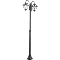 QAZQA Klassisk udendørs lanterne sort 235 cm 2-lys IP44 - Berta