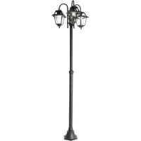 QAZQA Klassisk udendørs lanterne sort 235 cm 3-lys IP44 - Berta