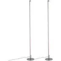 QAZQA Sæt med 2 moderne gulvlamper LED krom - Line-up