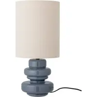 Bloomingville Fabiola bordlampe Ø24x51 cm Blåt glas/Hør