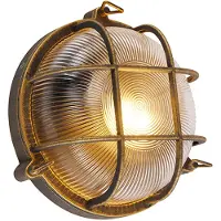 QAZQA Væg- og loftslampe guld/messing rund IP44 - Noutica
