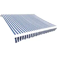 vidaXL Markisedug 3X2,5 M (Stel Medfølger Ikke) Blå Og Hvid - 450 x 300 cm