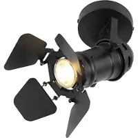 QAZQA Industriel studie-spotlight sort GU10 med klapper - Movie