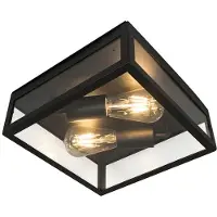 QAZQA Industriel smart udendørs loftslampe sort inkl. 2 WiFi ST64 - Rotterdam