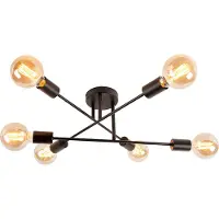QAZQA Smart loftslampe sort 6-lys inkl. Wifi G95 - Sydney