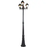 QAZQA Smart lanterne sort 3-lys IP44 inkl. Wifi ST64 - Capital