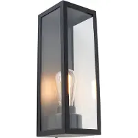 QAZQA Smart udendørs væglampe sort med glas inkl. WiFi ST64 - Rotterdam Long