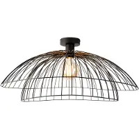 QAZQA Smart loftslampe sort 60 cm inkl. Wifi G95 - Pua