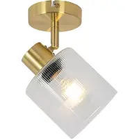 QAZQA Art Deco loftspot guld med glas justerbar - Laura