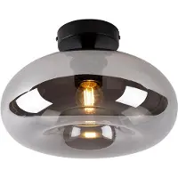 QAZQA Smart loftslampe sort med røgglas inkl. Wifi P45 - Busa