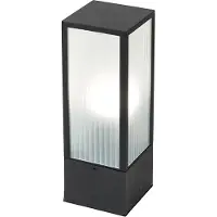 QAZQA Smart udendørs gulvlampe sort med ribbede glas 40 cm inkl. WiFi A60 - Charlois
