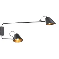 QAZQA Smart moderne væglampe sort 2-lys justerbar inkl. WiFi A60 - Lune