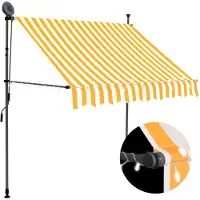 vidaXL markise m. LED-lys manuel betjening 100 cm hvid og orange