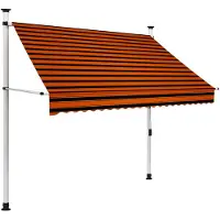 vidaXL manuel foldemarkise 200 cm orange og brun