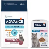 Affinity Advance Op til 3 kg gratis! 10/15 kg Advance tørfoder til katte - Sterilized Senior +10 Kylling (8 + 2 kg gratis)