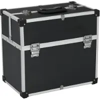 vidaXL værktøjskasse 38 x 22,5 x 34 cm sort aluminium