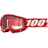 100% briller 100% ACCURI 2 ENDURO MOTO RED (klar dobbelt visir) (NY)