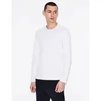 Armani Exchange A|X Armani Exchangetil mænd. 8NZM77ZJA5Z1100 Maglia T-shirt hvid (XL), Casual, Bomuld, Lange ærmer