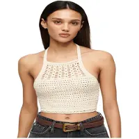 Superdry Crop Halter Crochet Ærmeløs Top