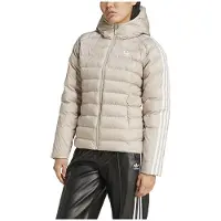 Adidas Dame Adicolor Vatteret Jakke Wonder Beige/Grøn/Preloved Rubinrød