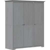 vidaXL Klædeskab Bodo Massivt Fyrretræ - Grå / 146 x 53.5 x 173 cm