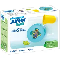 Playmobil Junior Aqua - Vandhjulet Med Babyhaj - 71688 - 6 Dele - - OneSize - Legetøj