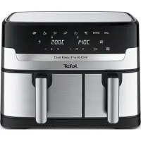 Tefal Dual Easy Fry & Grill EY905D, Varmluftsteger, 8,3 L, Dobbelt, Rustfrit stål, Berøring, Enkeltstående