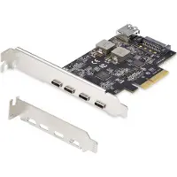 StarTech.com Startech 5-Port USB PCIe Card, USB 3.2 10Gbps, PCI Express Card with 4x USB-C Ports, 1x USB-A Internal Port, USB PCIe Controller Card, Windows/macOS/