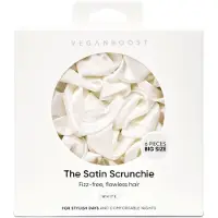Vegan Boost Satin Scrunchies Hvid Stor Størrelse - 6 stk.