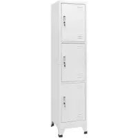 vidaXL Lockerskab 38x45x180 Cm - Grå / Med 3 skabsrum