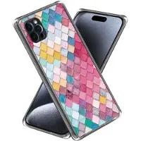 Mtp Products iPhone 15 Pro Max Stilfuld Ultra-Slim TPU Cover - Regnbue Rhombus