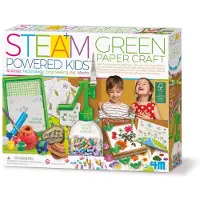 4M Genbrugspapir Sæt - STEAM Powered Kids - Green Paper Craft - - OneSize - Kreasæt