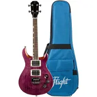 Flight Vanguard Tenor Electric Ukulele Trans Purple
