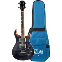 Flight Vanguard Tenor Electric Ukulele Trans Black