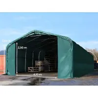 TOOLPORT 6x12m, Telthal, PVC-teltdug, mørkegrøn, med statikpakke (beton undergrund)
