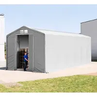 TOOLPORT 6x12m, Telthal, PVC-teltdug, grå, uden statikpakke
