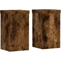 vidaXL plantestativer 2 stk. 10x10x18 cm konstrueret træ røget eg